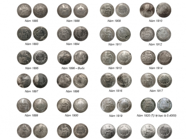 Tiền Đông Dương - Indochine (1885 - 1945): Tiền bằng bạc