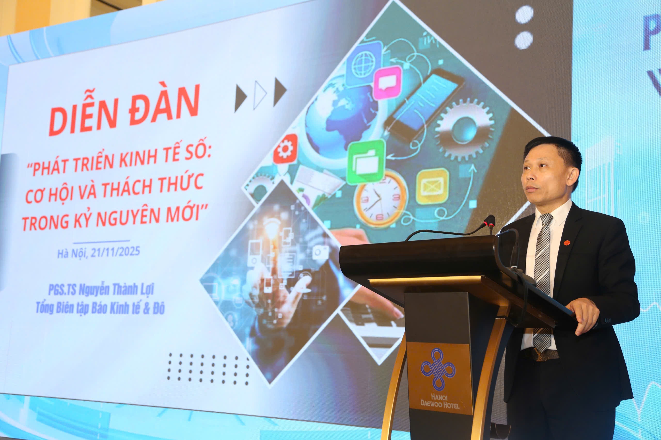 PGS.TS Nguyễn Thành Lợi – Tổng Biên tập Báo Kinh tế & Đô thị phát biểu