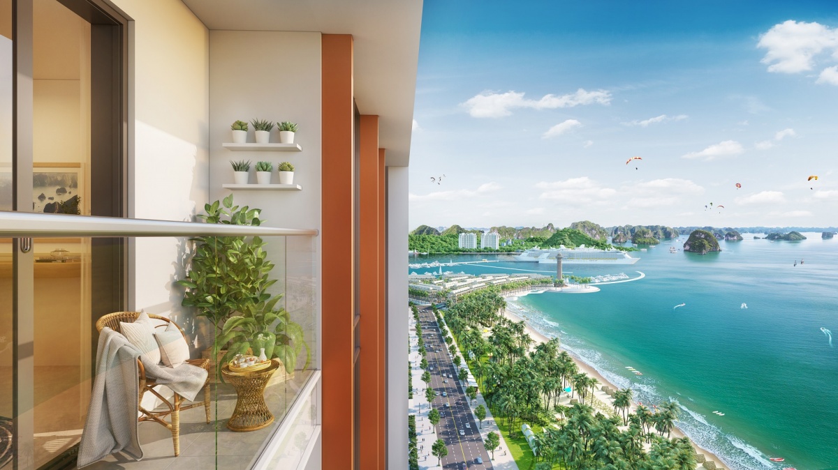 Tầm nhìn hướng thẳng vịnh Hạ Long từ căn hộ Sun Centro Town. Ảnh: Sun Property