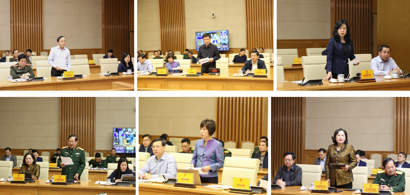 Lãnh đạo các bộ, ngành báo cáo tại phiên họp - Ảnh: VGP/Nhật Bắc