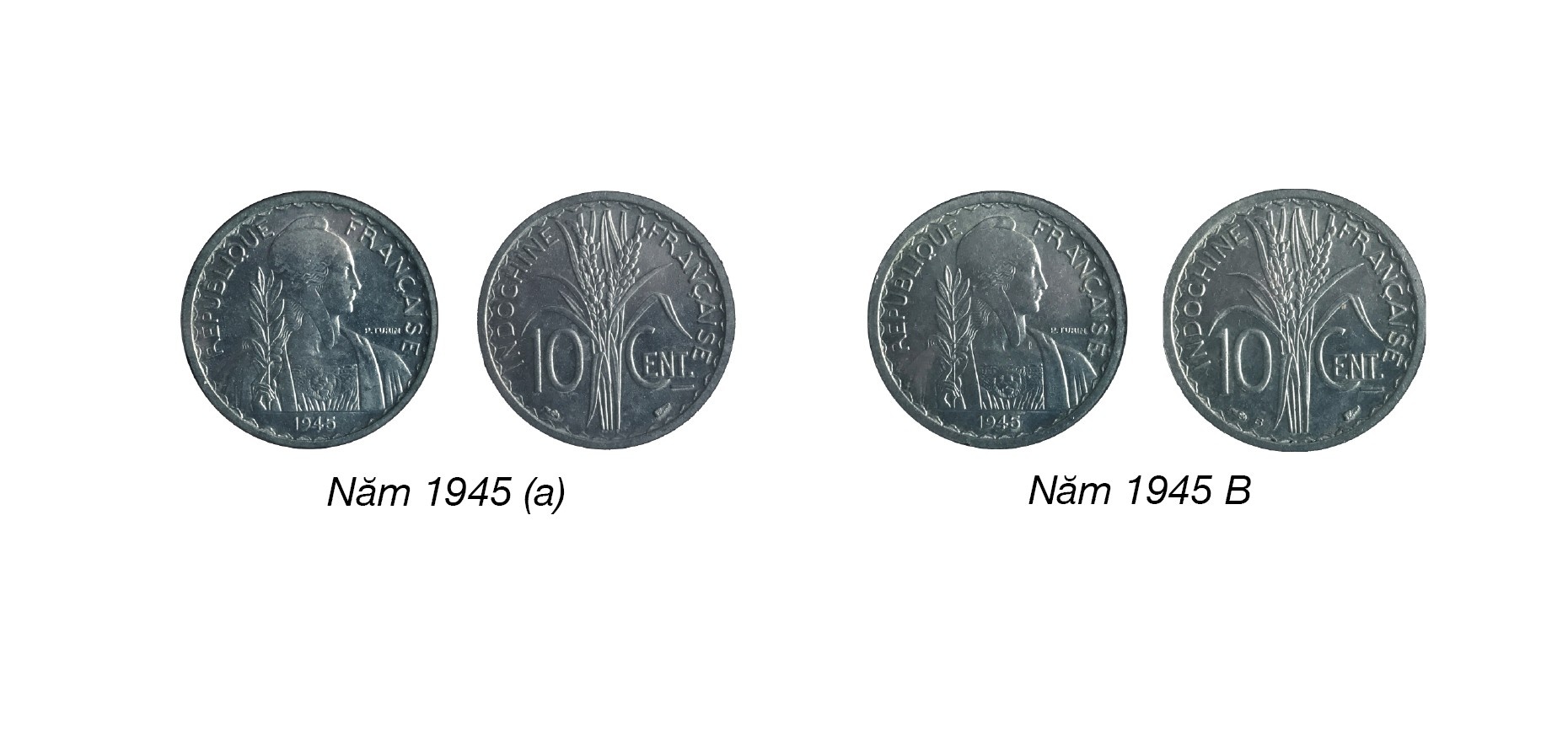 Tiền Đông Dương giai đoạn thực dân Pháp xâm lược Việt Nam lần thứ hai (1945 – 1954): Tiền bằng nhôm