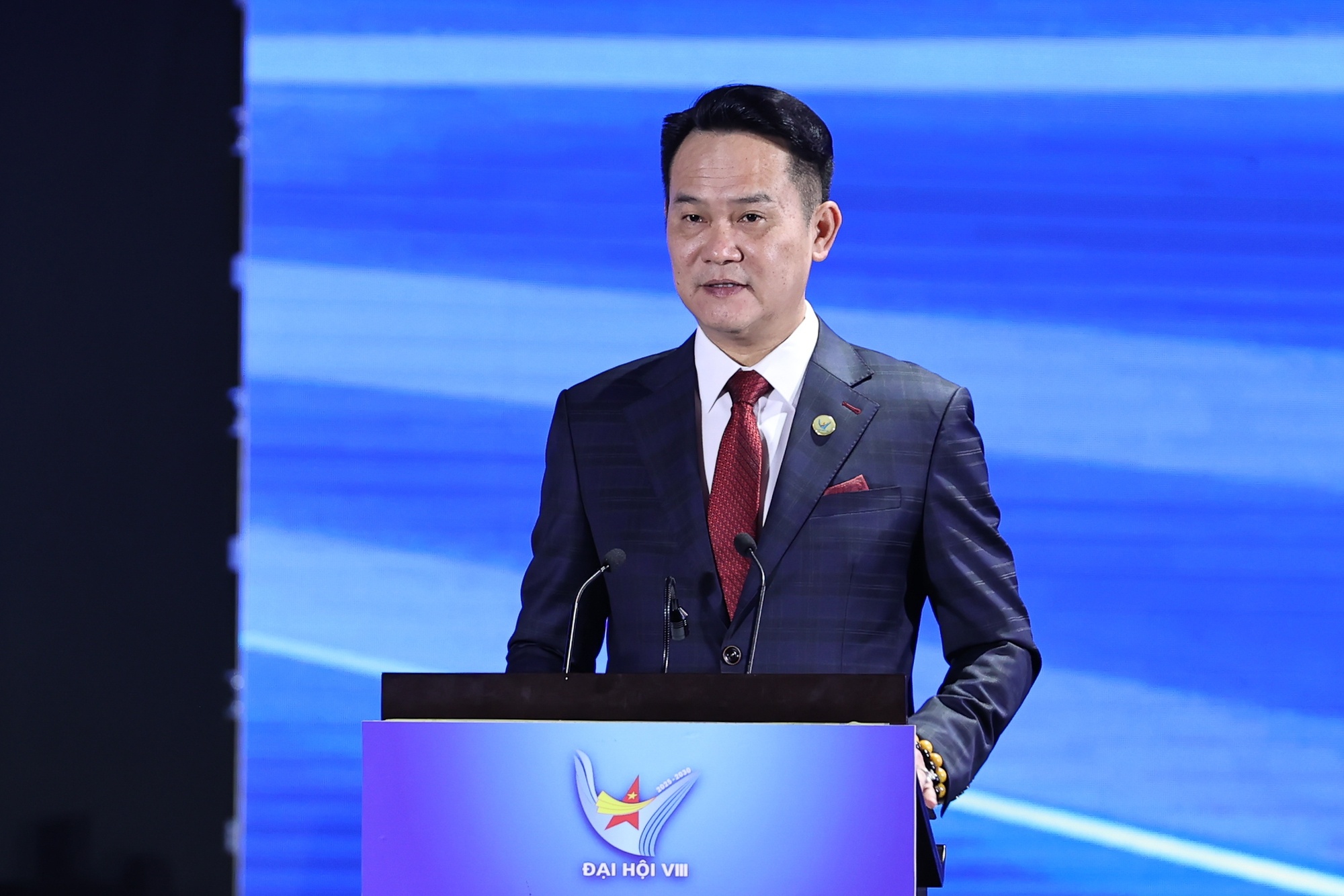 Chủ tịch Hội Doanh nhân trẻ Việt Nam Đặng Hồng Anh phát biểu tại Đại hội - Ảnh: VGP/Nhật Bắc