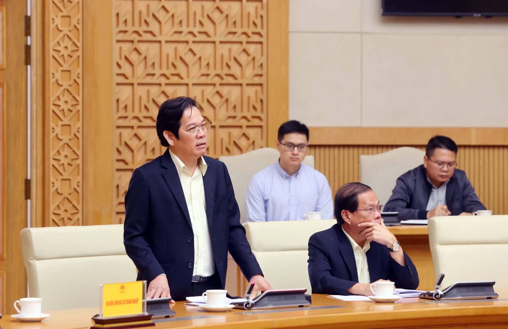 Tổng Giám đốc THADICO (Tập đoàn Trường Hải) Nguyễn Hoàng Tuệ phát biểu tại cuộc họp - Ảnh: VGP/Nguyễn Hoàng