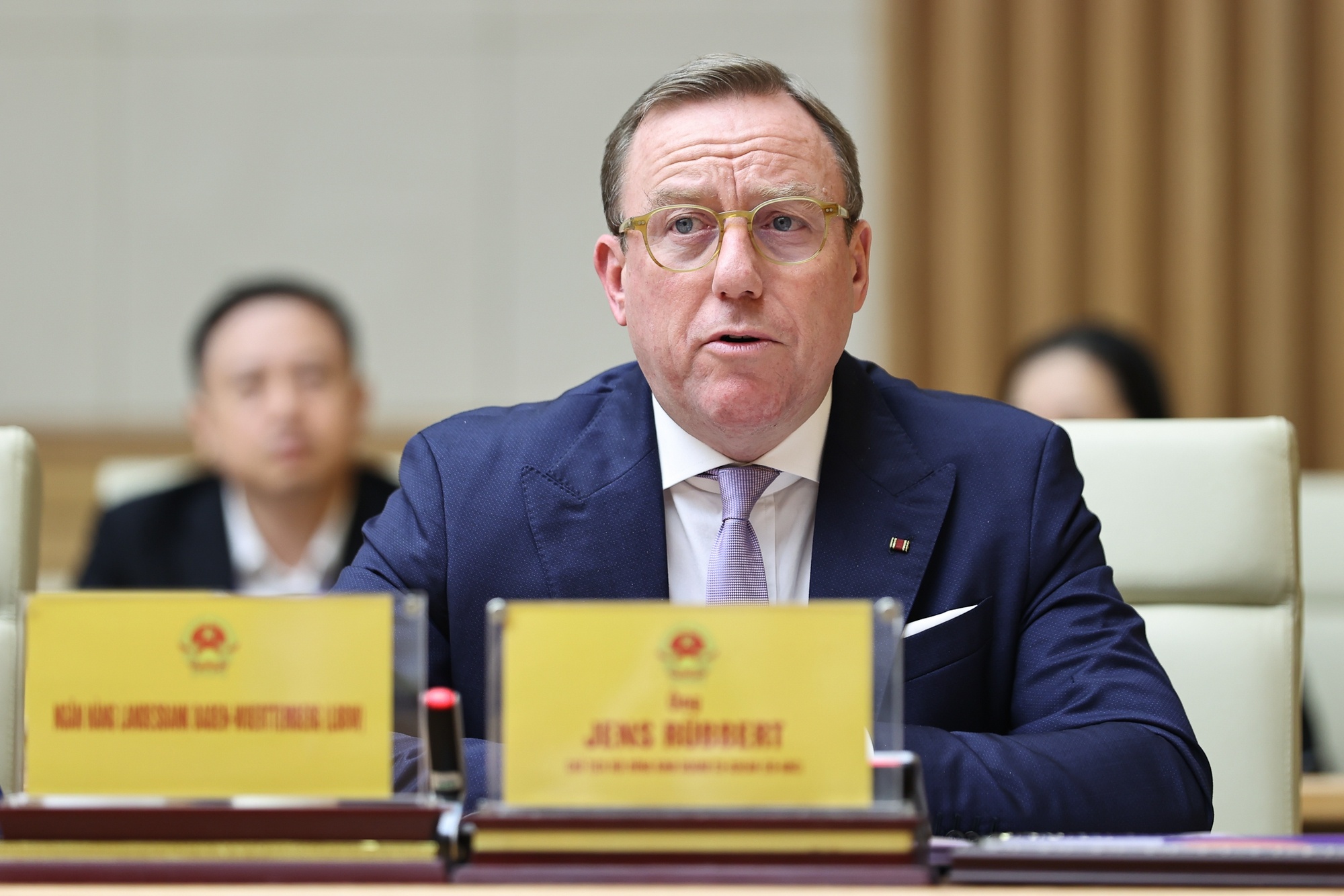 Ông Jens Rubbert, Chủ tịch EU - ABC khẳng định, các doanh nghiệp EU mong muốn song hành Việt Nam phát triển dài hạn và đóng góp vào các ưu tiên chiến lược của Việt Nam thông qua đầu tư chất lượng cao và công nghệ - Ảnh: VGP/Nhật Bắc