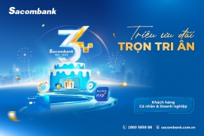 Tràn ngập ưu đãi xuyên suốt tháng 12 mừng sinh nhật Sacombank