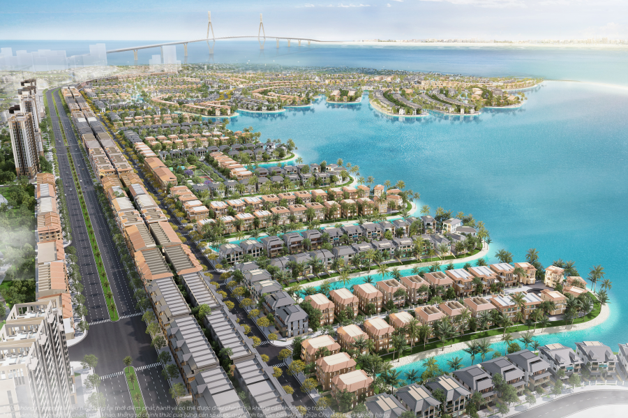 Đường Tương Lai và Vịnh Ngọc 48 là trục xương sống của Vinhomes Green Paradise (Ảnh phối cảnh)