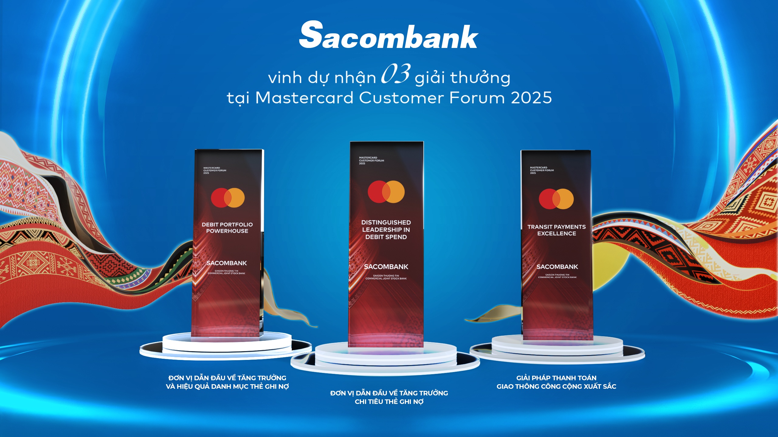 Thêm một tổ chức thẻ quốc tế vinh danh Sacombank về năng lực phát triển thanh toán số