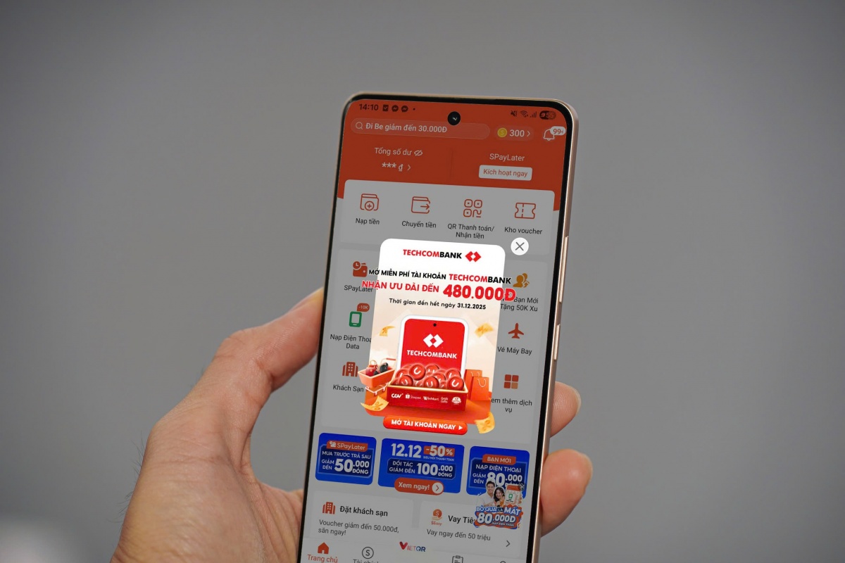 Ví điện tử ShopeePay hợp tác với Techcombank nhằm gia tăng trải nghiệm cho người dùng. Ảnh: ShopeePay