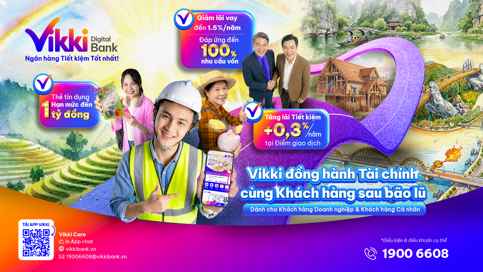 Vikki Bank hỗ trợ tài chính cho bà con vùng lũ