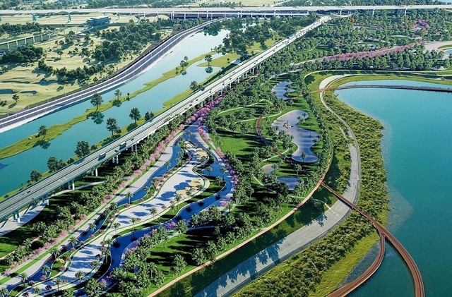 Phối cảnh đại lộ trục cảnh quan sông Hồng Phối cảnh đại lộ trục cảnh quan sông Hồng