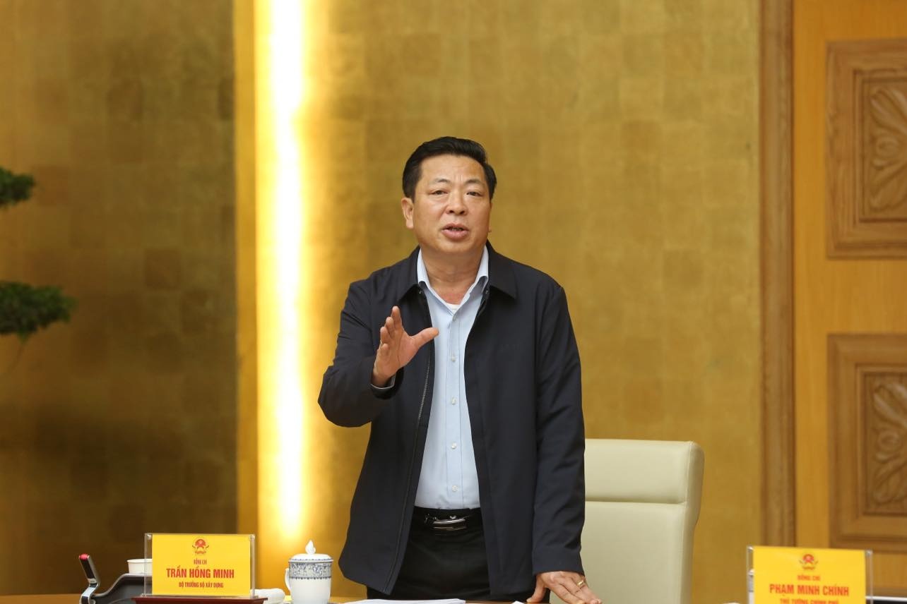 Bộ trưởng Bộ Xây dựng Trần Hồng Minh phát biểu - Ảnh: VGP/Nhật Bắc