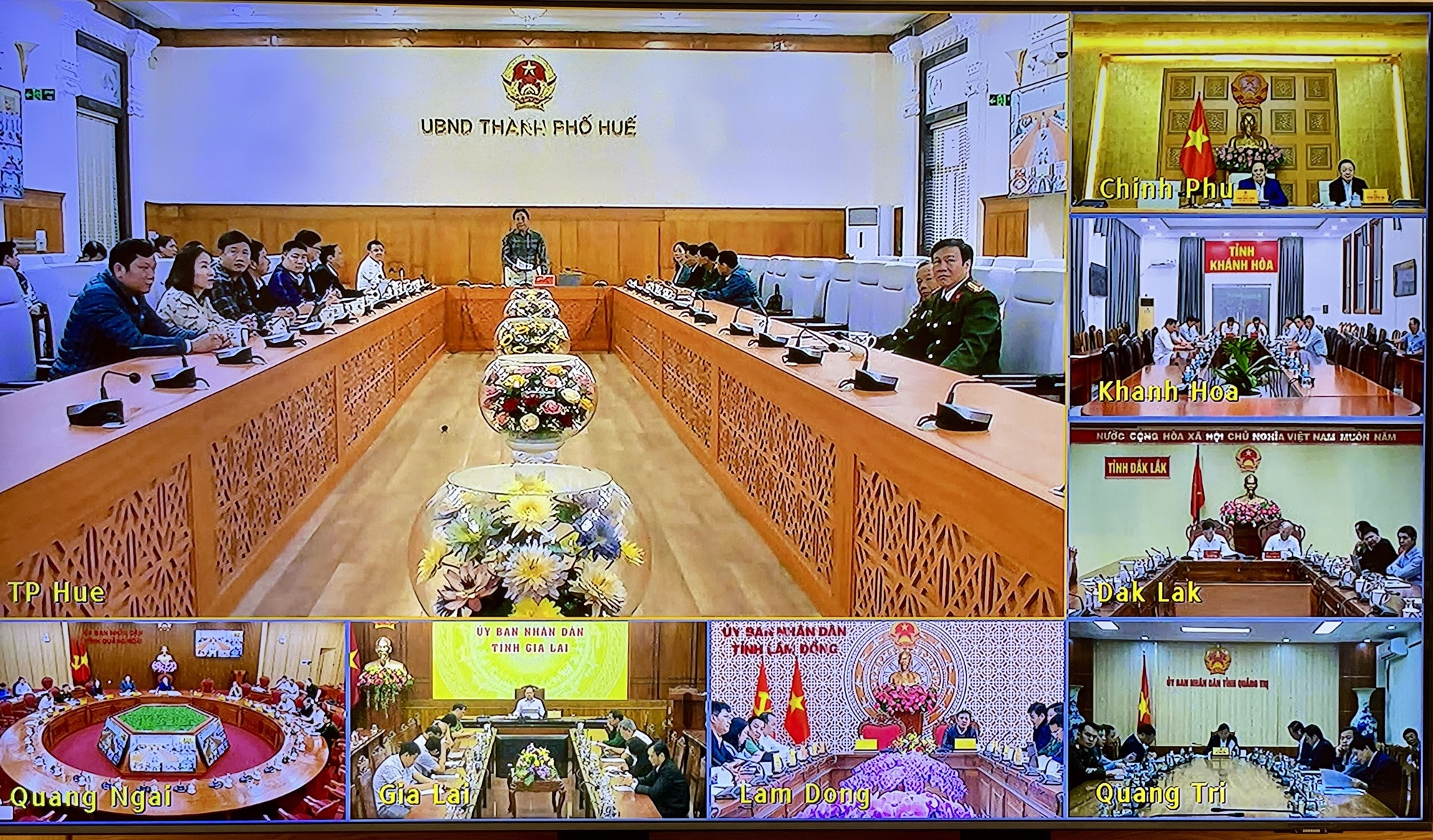 Các địa phương tham dự trực tuyến cuộc họp - Ảnh: VGP/Nhật Bắc