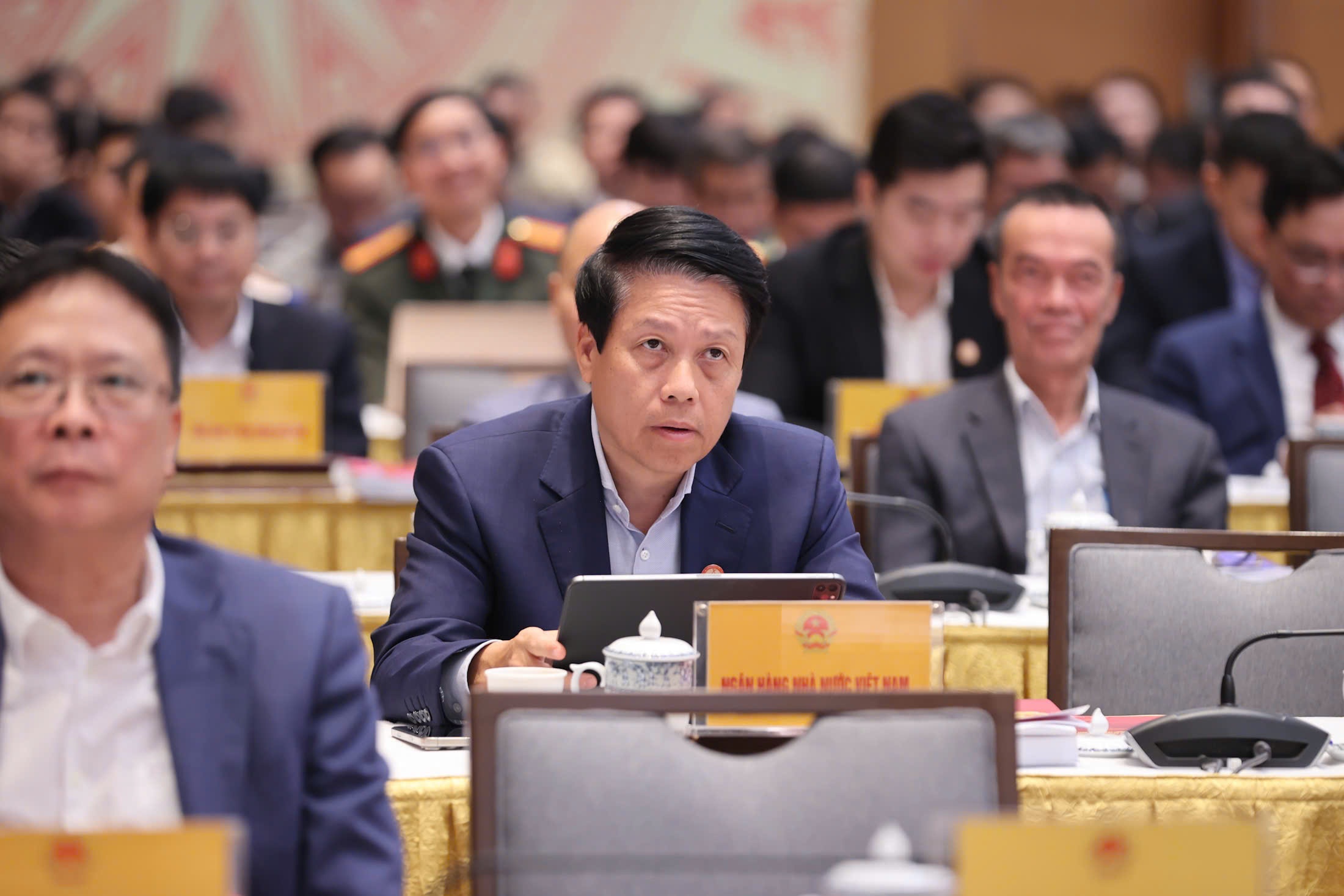 Phó Thống đốc NHNN Phạm Tiến Dũng tham dự Hội nghị. Ảnh: VGP/Nhật Bắc