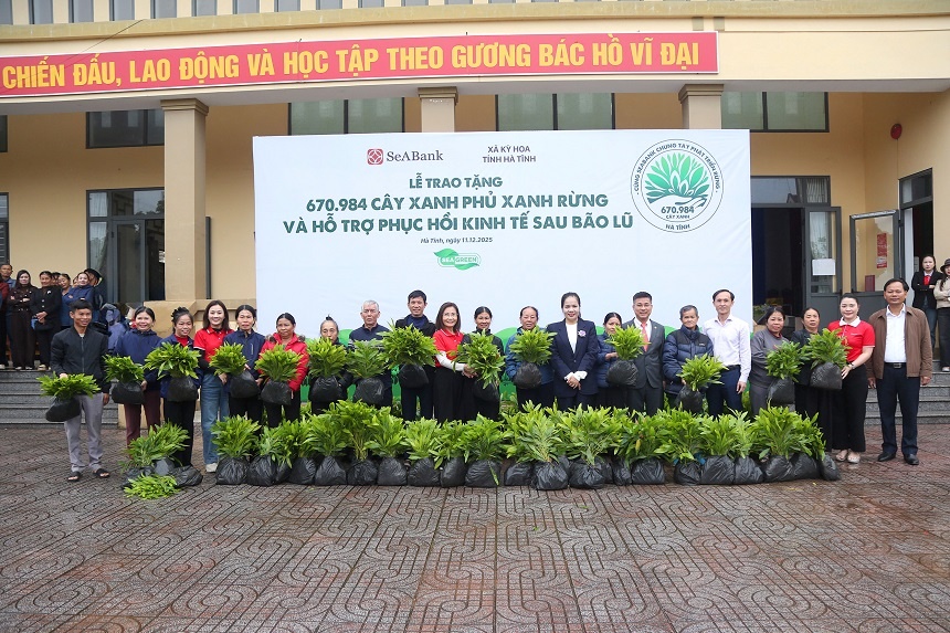 SeABank hỗ trợ trồng gần 671 nghìn cây xanh tại Hà Tĩnh, vượt mục tiêu 1 triệu cây