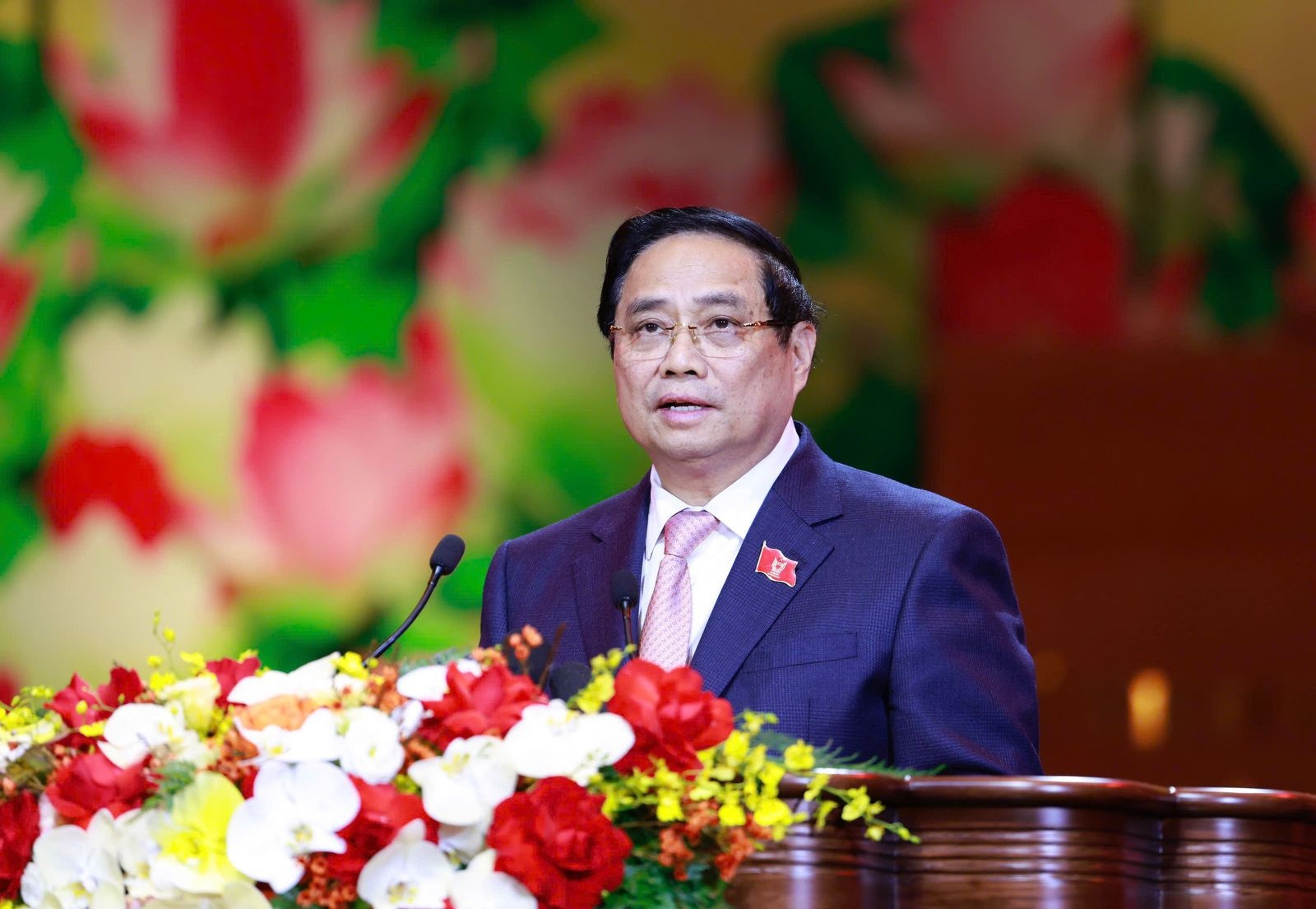 Thủ tướng Chính phủ Phạm Minh Chính phát biểu khai mạc Đại hội - Ảnh: VGP/Nhật Bắc