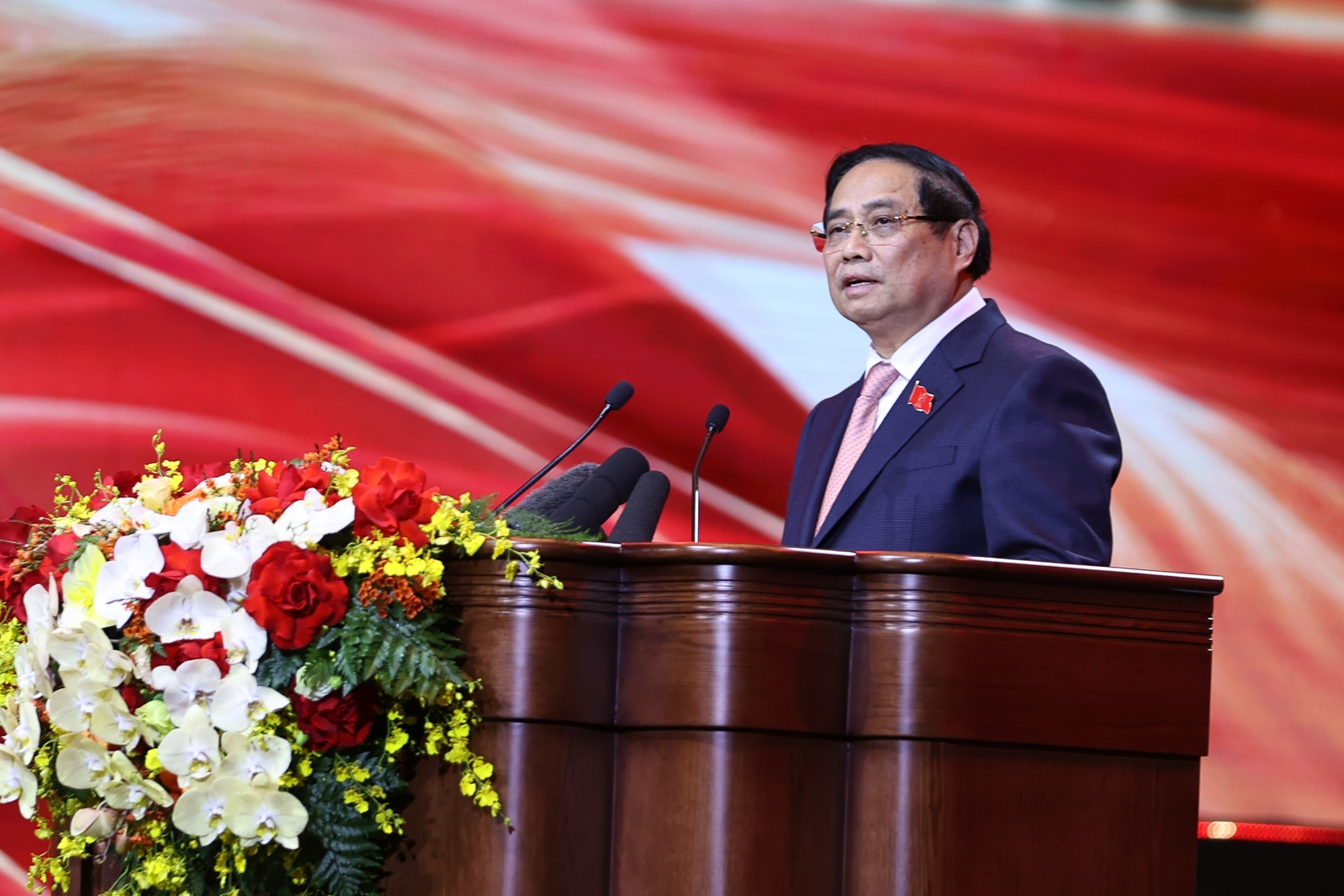 Thủ tướng Phạm Minh Chính phát biểu khai mạc Đại hội - Ảnh: VGP/Nhật Bắc Thủ tướng Phạm Minh Chính phát biểu khai mạc Đại hội - Ảnh: VGP/Nhật Bắc