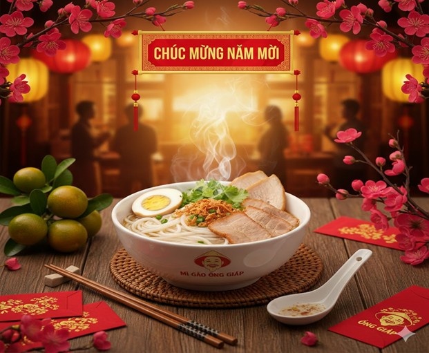 Mì gạo Ông Giáp chúc mừng năm mới 2026: Vạn sự như ý, đong đầy hạnh phúc, phát lộc phát tài!