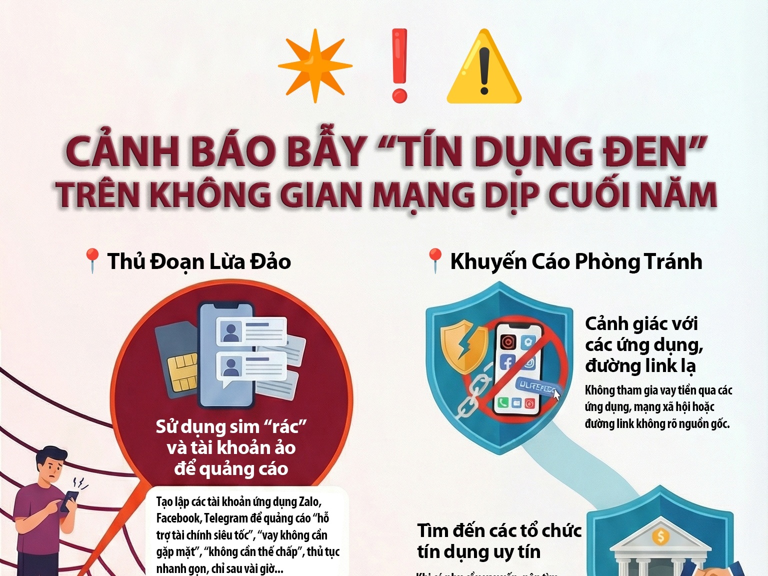 [Infographic] Cảnh báo bẫy “tín dụng đen” trên không gian mạng dịp cuối năm