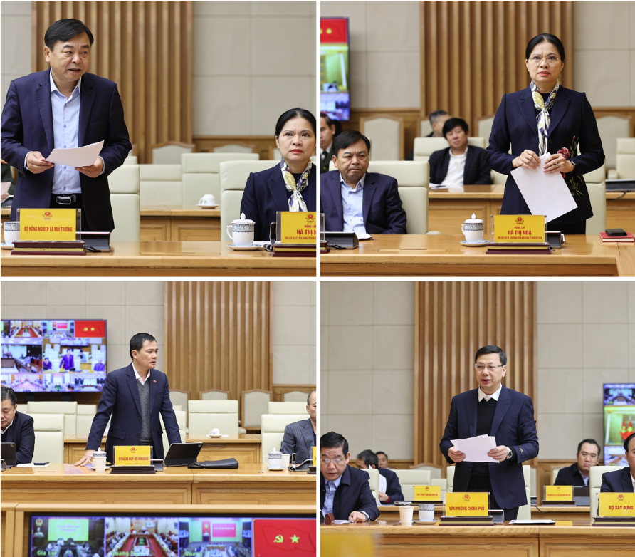 Các đại biểu báo cáo, phát biểu - Ảnh: VGP/Nhật Bắc