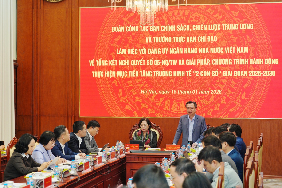 Ban Chính sách, chiến lược Trung ương và Thường trực Ban Chỉ đạo làm việc với Đảng ủy NHNN về Tổng kết Nghị quyết số 05-NQ/TW