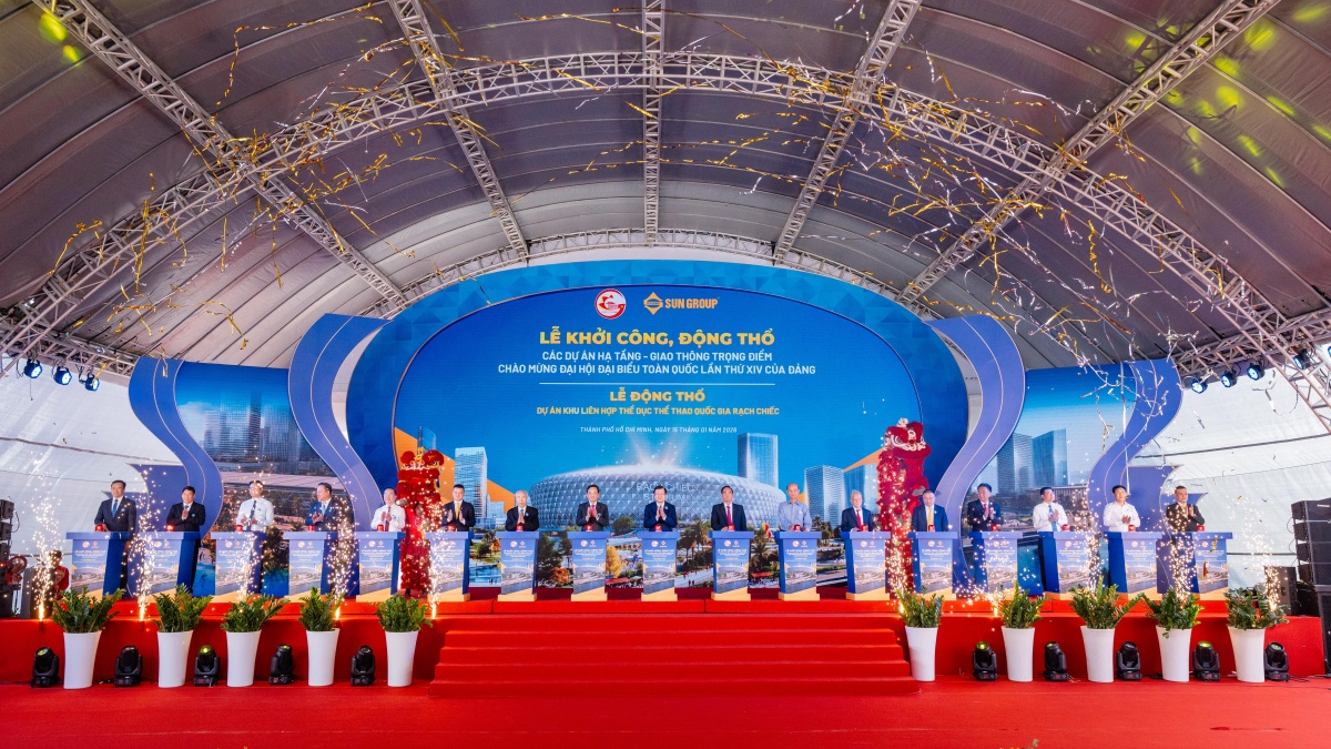 Khu liên hợp Thể dục Thể thao Quốc gia Rạch Chiếc được động thổ vào sáng 15/1/2026