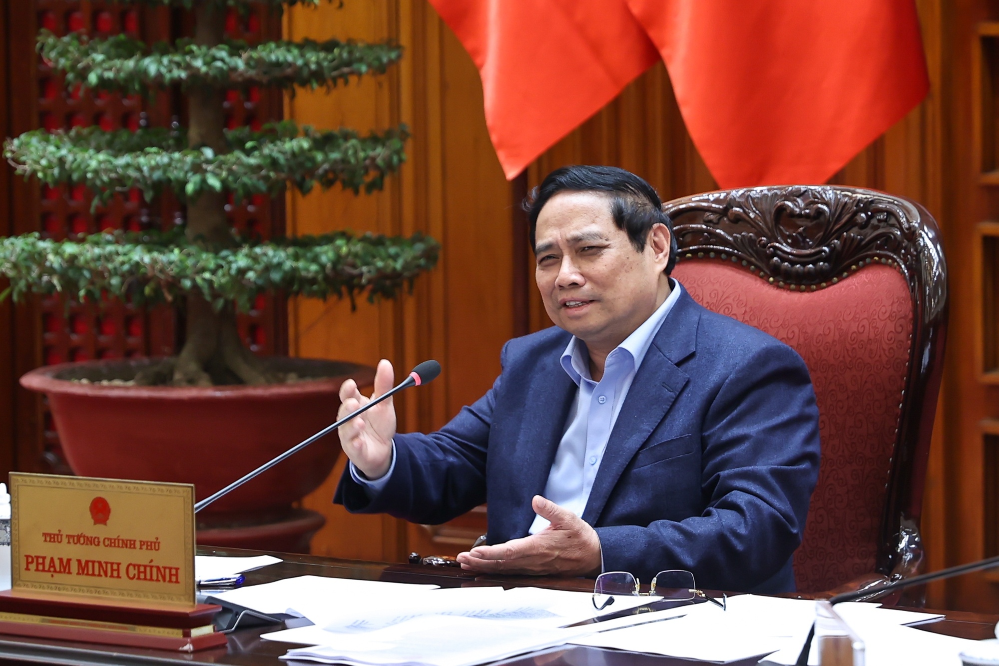 Thủ tướng Phạm Minh Chính chủ trì cuộc họp - Ảnh: VGP/Nhật Bắc