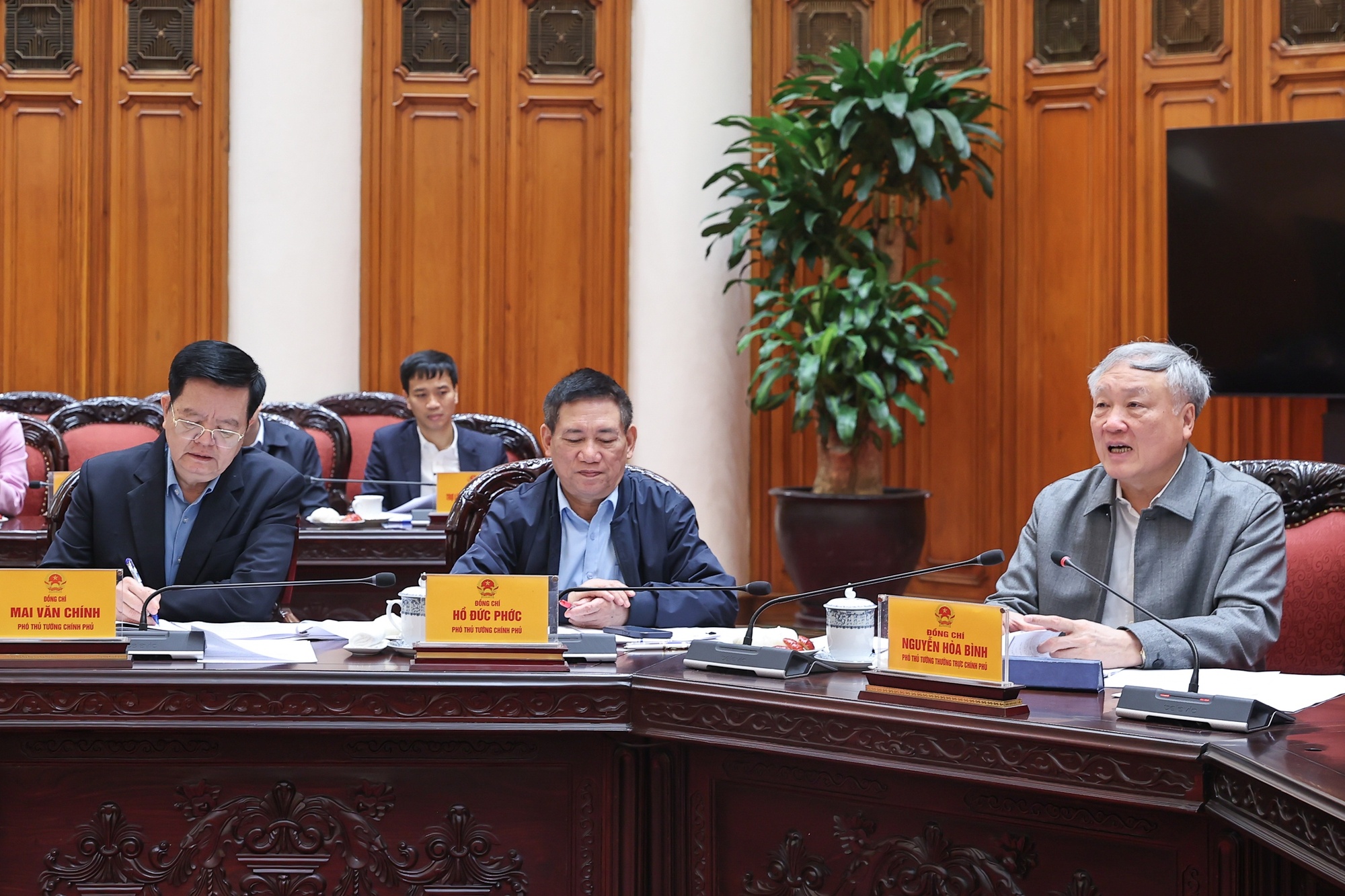 Phó Thủ tướng Thường trực Chính phủ Nguyễn Hòa Bình phát biểu - Ảnh: VGP/Nhật Bắc