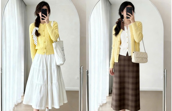 Phối đồ với cardigan đơn giản mà có “gu”