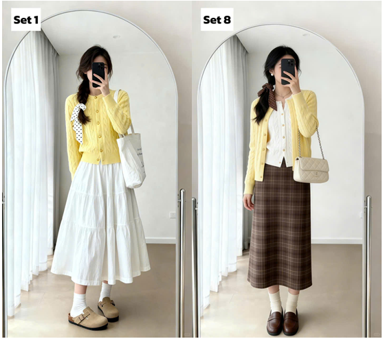 Phối đồ với cardigan đơn giản mà có “gu”