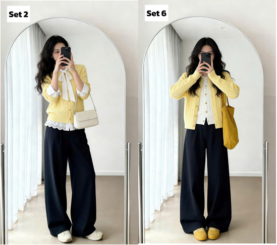 Phối đồ với cardigan đơn giản mà có “gu”