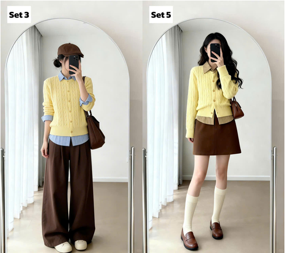 Phối đồ với cardigan đơn giản mà có “gu”