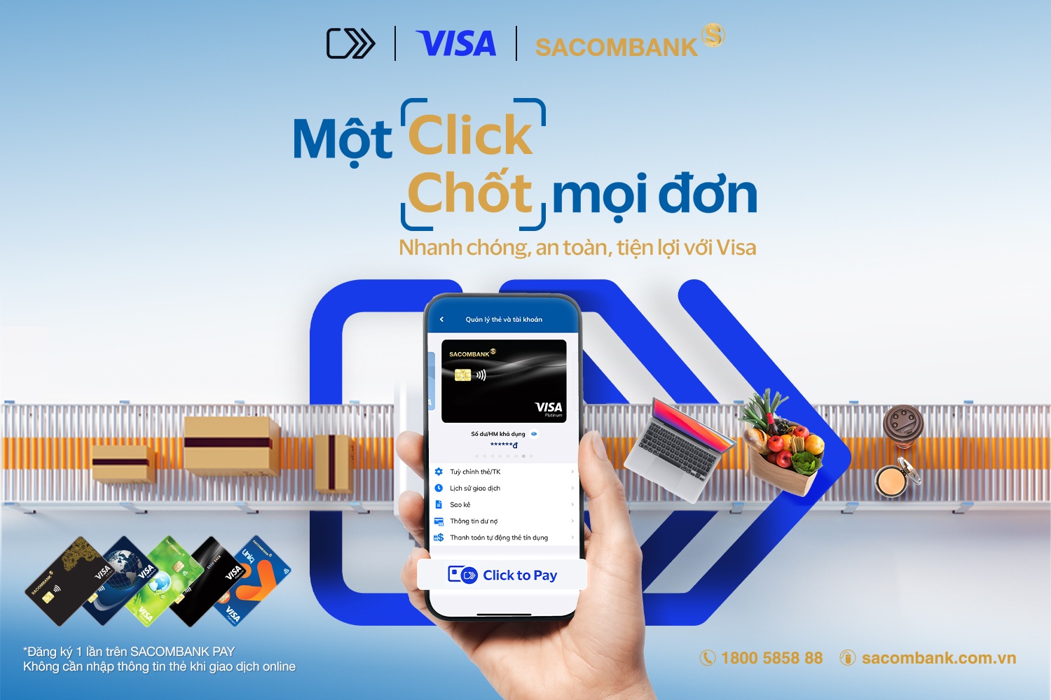 Sacombank triển khai Click to Pay - đơn giản hóa thanh toán trực tuyến