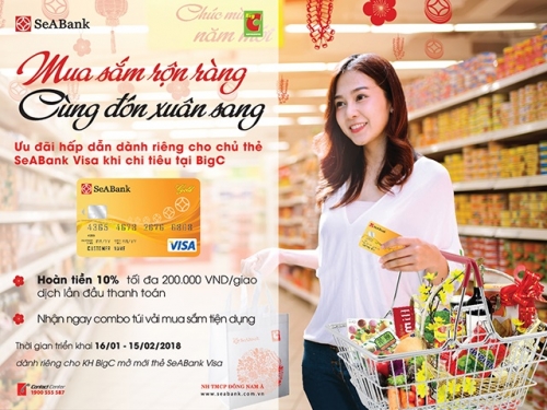 Hoàn tiền cho chủ thẻ SeABank khi mua sắm tại BigC Hoàn tiền cho chủ thẻ SeABank khi mua sắm tại BigC