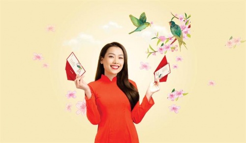 Vietcombank lì xì khách hàng đầu xuân Canh Tý