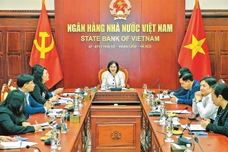 Thống đốc NHNN Nguyễn Thị Hồng làm việc trực tuyến với Ngân hàng Thanh toán quốc tế
