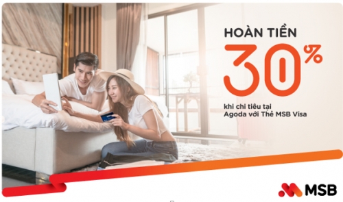 Hoàn tiền 30% cho chủ thẻ MSB khi đặt khách sạn qua Agoda