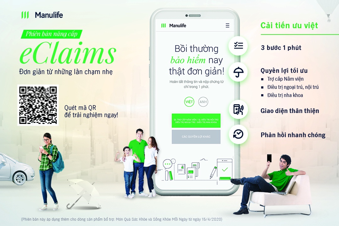Manulife Việt Nam mở rộng yêu cầu giải quyết quyền lợi bảo hiểm trực tuyến bằng eClaims