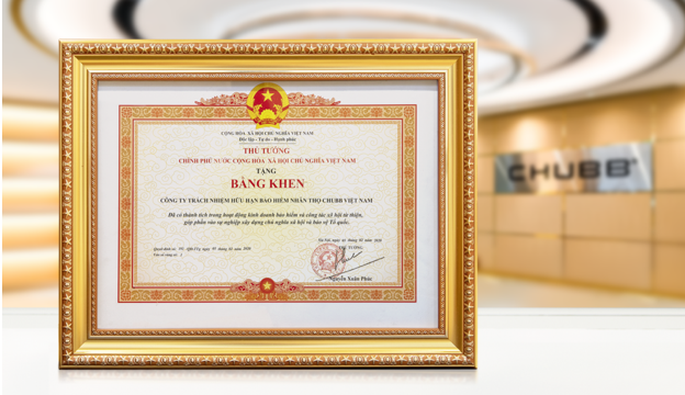 Chubb Life Việt Nam vinh dự đón nhận bằng khen của Thủ tướng Chính phủ