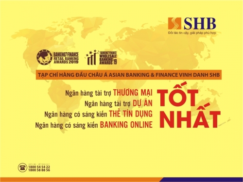 SHB được vinh danh 4 giải thưởng quốc tế uy tín SHB được vinh danh 4 giải thưởng quốc tế uy tín