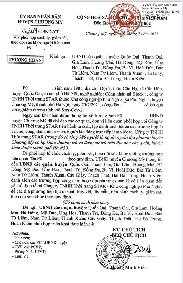 chuong my bac thong tin 786 nguoi la f1 f2 cua f0 tai cong ty star