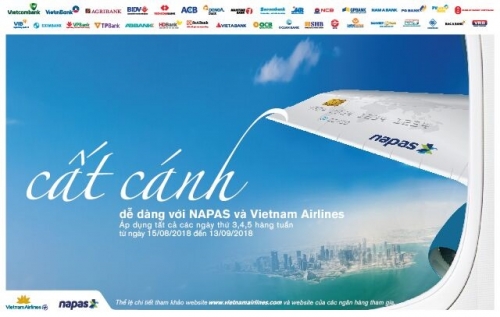 Giảm giá 15% cho khách mua vé máy bay thanh toán qua NAPAS