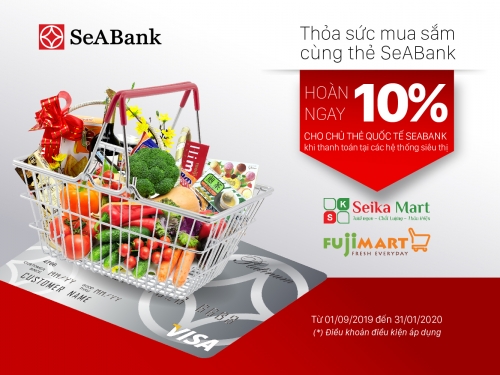 SeABank hoàn tiền tới 10% cho chủ thẻ mua hàng tại siêu thị SeABank hoàn tiền tới 10% cho chủ thẻ mua hàng tại siêu thị