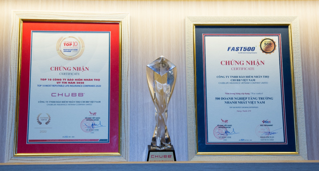 Chubb Life Việt Nam “rinh” hai giải thưởng lớn về uy tín và tăng trưởng
