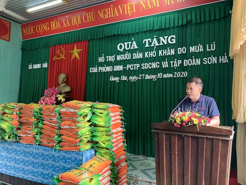 tap doan son ha phoi hop voi cong an tinh thua thien hue cuu tro gan 400 ho dan chiu thiet hai nang do thien tai