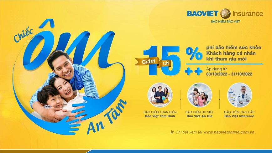 Bảo hiểm Bảo Việt ưu đãi giảm phí tới 15%