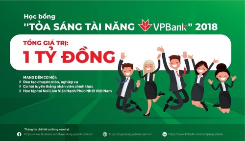 VPBank dành gần 1 tỷ đồng cho Quỹ học bổng tài năng 2018