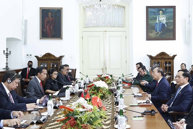 Chủ tịch nước Nguyễn Xuân Phúc hội đàm với Tổng thống Indonesia