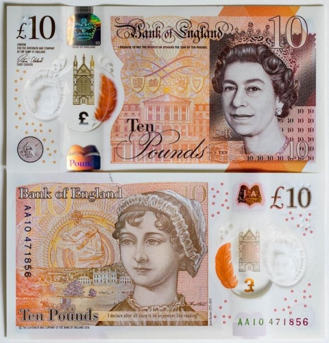Anh phát hành tờ tiền polymer mệnh giá 10 bảng mới Anh phát hành tờ tiền polymer mệnh giá 10 bảng mới