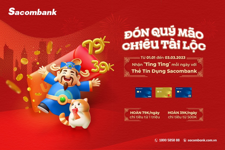 Nhận lì xì may mắn mỗi ngày khi chi tiêu qua thẻ tín dụng Sacombank nhan li xi may man moi ngay khi chi tieu qua the tin dung sacombank