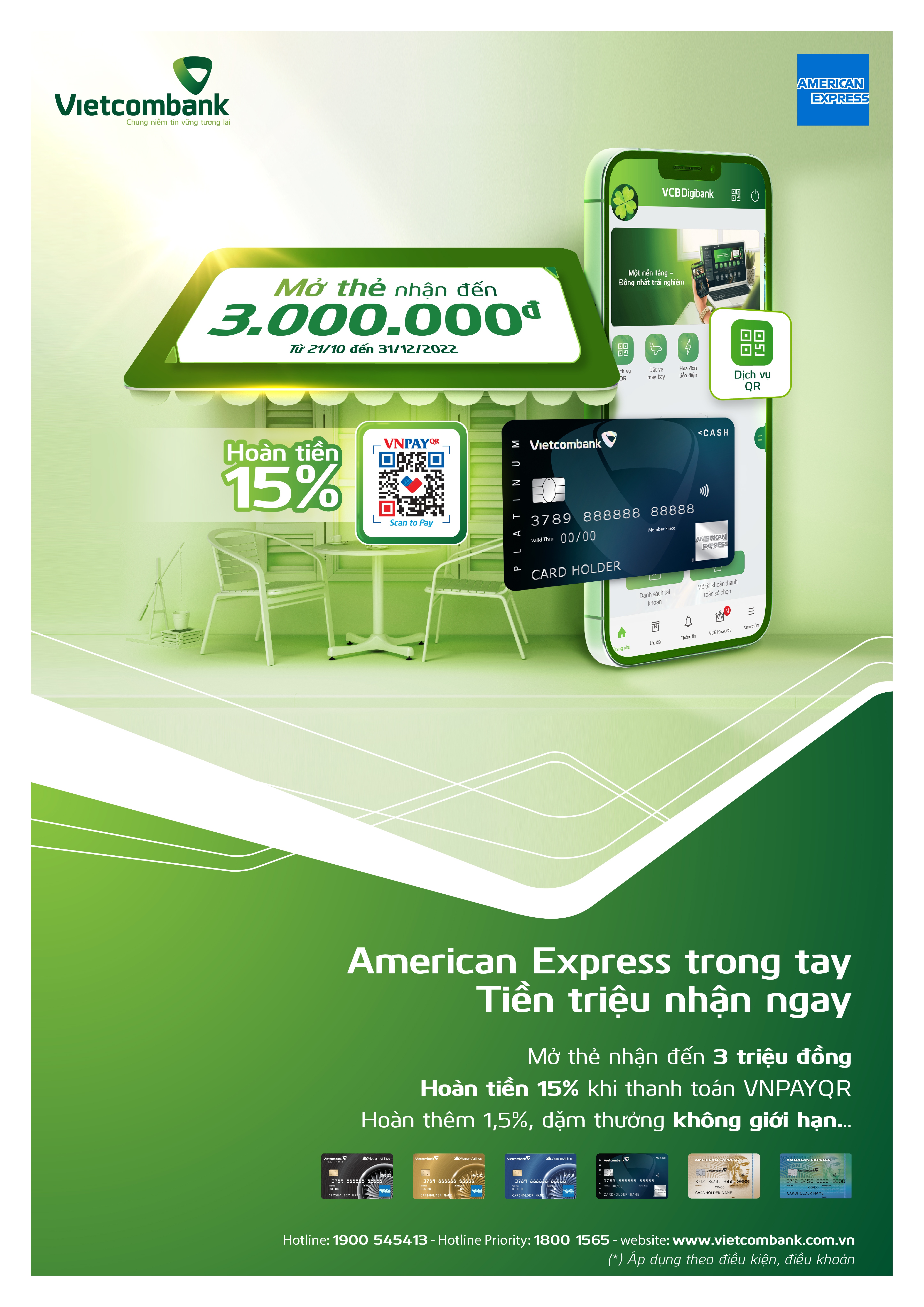 Bùng nổ ưu đãi cùng thẻ Vietcombank American Express bung no uu dai cung the vietcombank american express